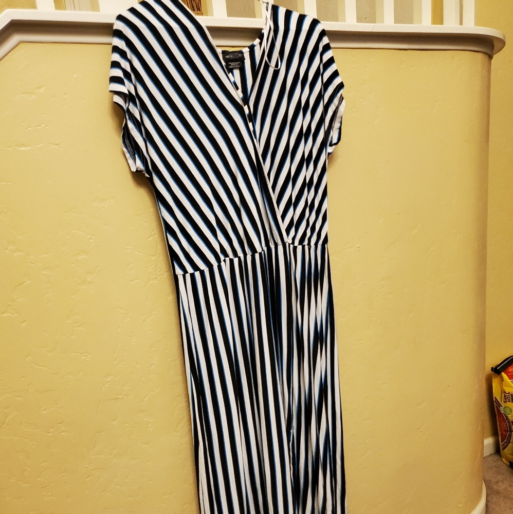 Blue and White stripped dress